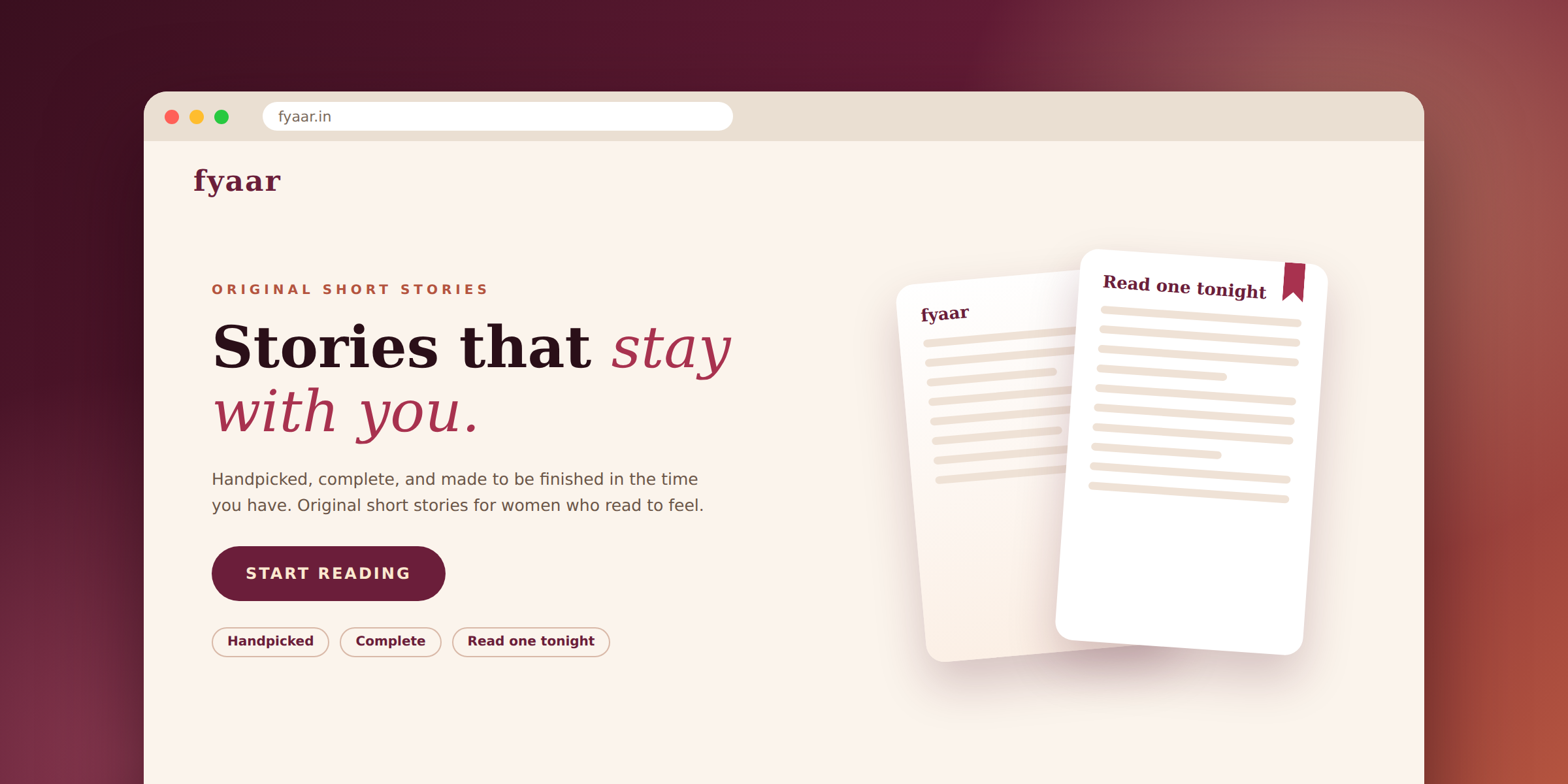 Fyaar, modern commerce experience preview